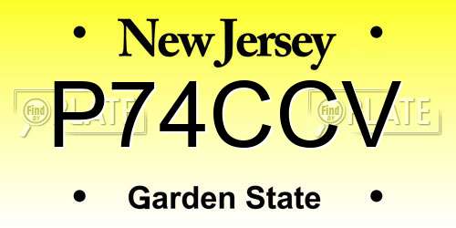 P74CCV New Jersey License Plate