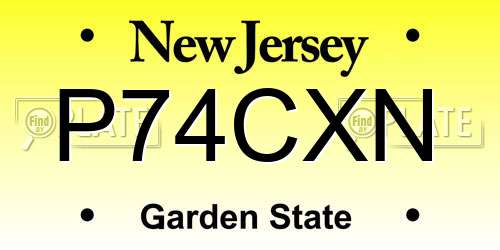 P74CXN New Jersey License Plate