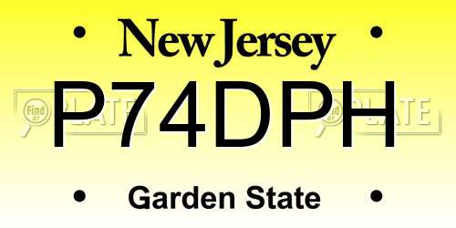 P74DPH New Jersey License Plate