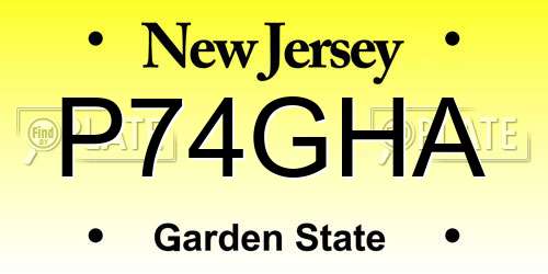 P74GHA New Jersey License Plate