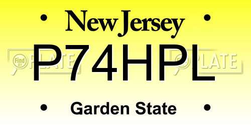 P74HPL New Jersey License Plate