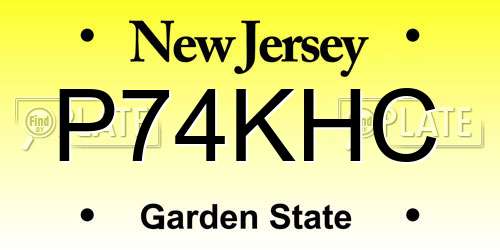 P74KHC New Jersey License Plate