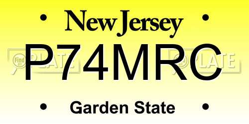 P74MRC New Jersey License Plate