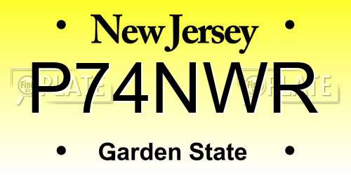 P74NWR New Jersey License Plate