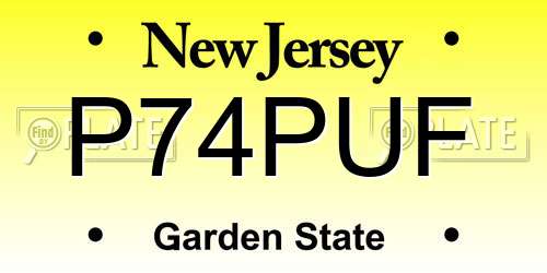 P74PUF New Jersey License Plate