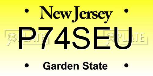 P74SEU New Jersey License Plate
