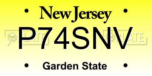 P74SNV New Jersey License Plate