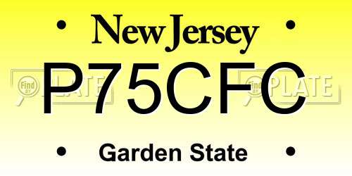 P75CFC New Jersey License Plate