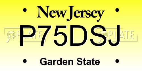 P75DSJ New Jersey License Plate