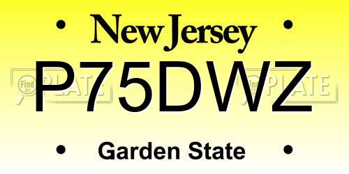 P75DWZ New Jersey License Plate