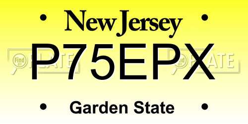 P75EPX New Jersey License Plate