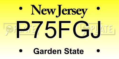 P75FGJ New Jersey License Plate