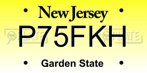 P75FKH New Jersey License Plate