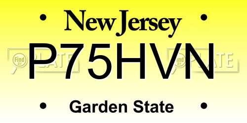 P75HVN New Jersey License Plate