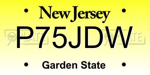 P75JDW New Jersey License Plate