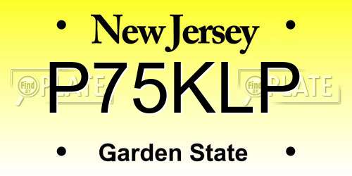 P75KLP New Jersey License Plate