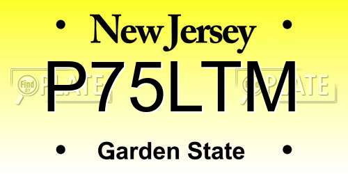 P75LTM New Jersey License Plate