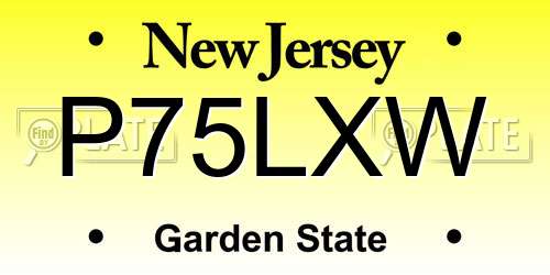 P75LXW New Jersey License Plate