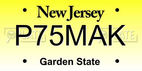 P75MAK New Jersey License Plate