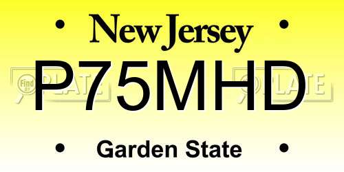 P75MHD New Jersey License Plate