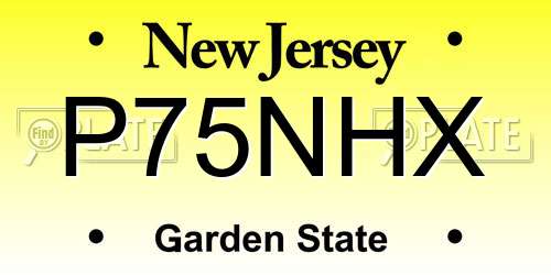 P75NHX New Jersey License Plate