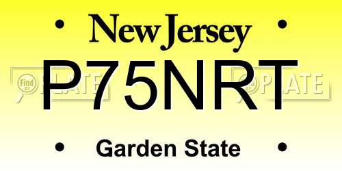 P75NRT New Jersey License Plate
