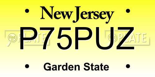P75PUZ New Jersey License Plate