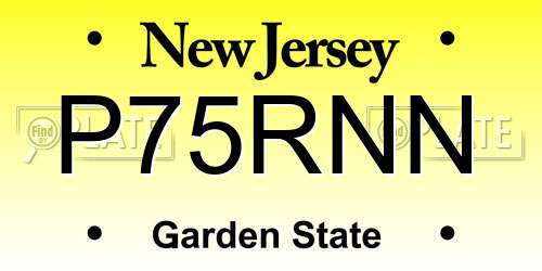 P75RNN New Jersey License Plate