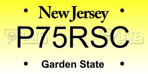 P75RSC New Jersey License Plate
