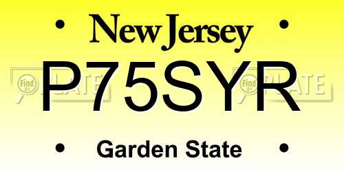 P75SYR New Jersey License Plate