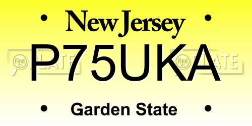 P75UKA New Jersey License Plate