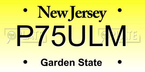 P75ULM New Jersey License Plate