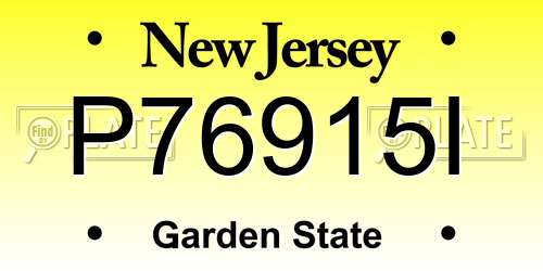 P76915I New Jersey License Plate