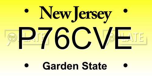 P76CVE New Jersey License Plate