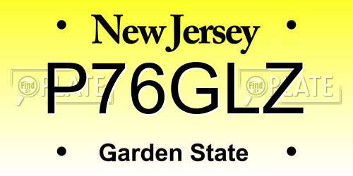P76GLZ New Jersey License Plate