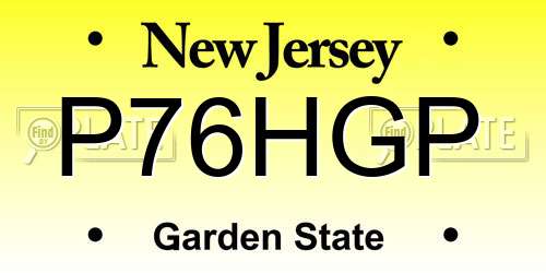 P76HGP New Jersey License Plate