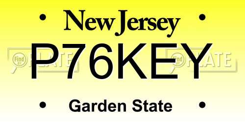 P76KEY New Jersey License Plate