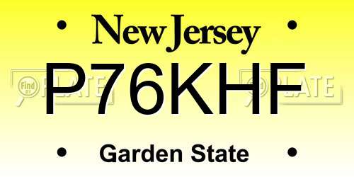 P76KHF New Jersey License Plate