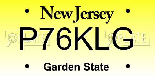 P76KLG New Jersey License Plate