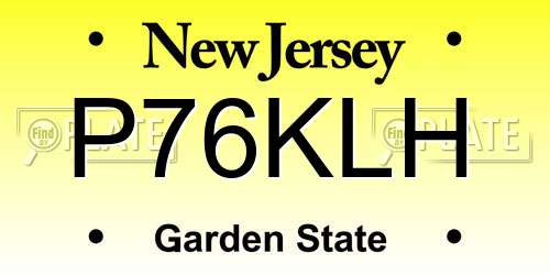 P76KLH New Jersey License Plate