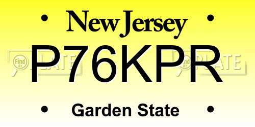 P76KPR New Jersey License Plate