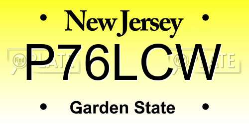 P76LCW New Jersey License Plate