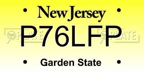 P76LFP New Jersey License Plate