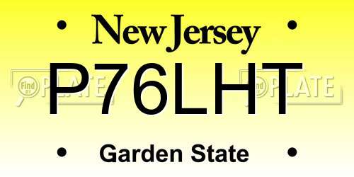 P76LHT New Jersey License Plate