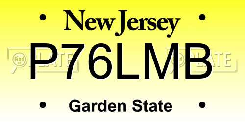 P76LMB New Jersey License Plate