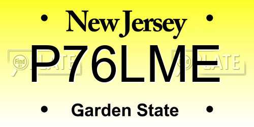 P76LME New Jersey License Plate