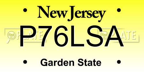 P76LSA New Jersey License Plate