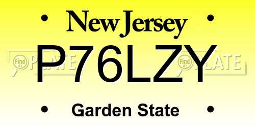 P76LZY New Jersey License Plate