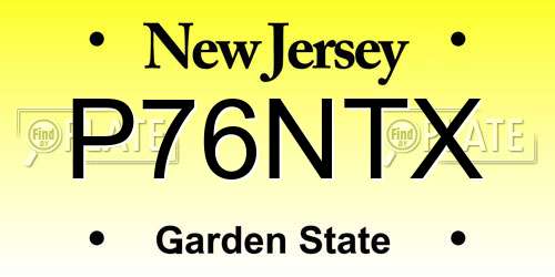 P76NTX New Jersey License Plate