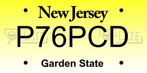 P76PCD New Jersey License Plate